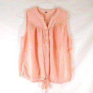NEW Young Broke & Fabulous SMALL WOMEN Tank Mother of Pearl Willa Tank Peach Top